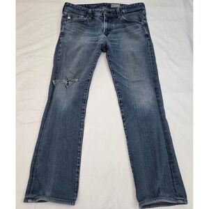AG Adriano Goldschmied  33 Matchbox Slim Straight Distressed Stretch USA‎ Jeans